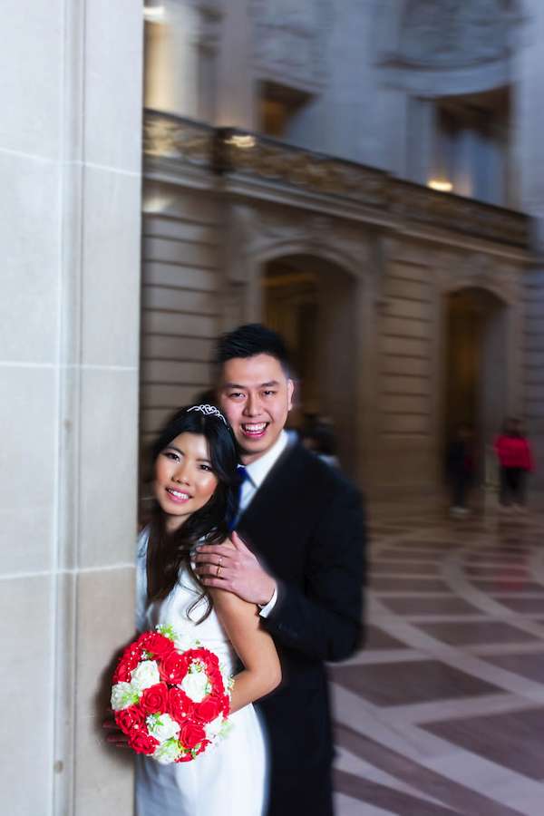 SF City Hall - bride and groom