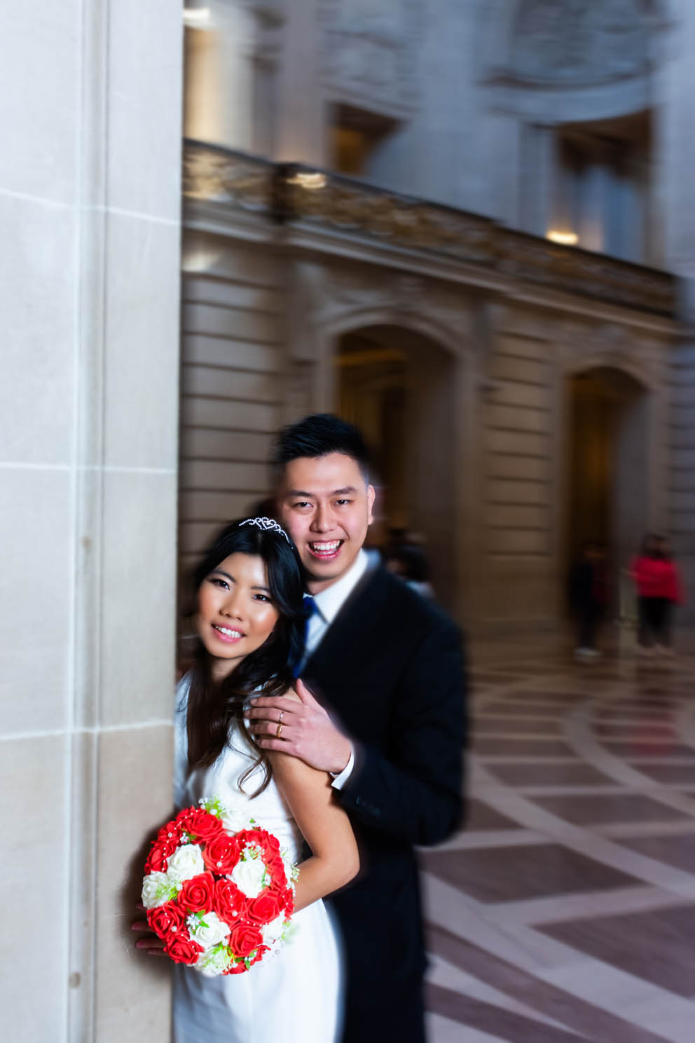 SF City Hall - bride and groom