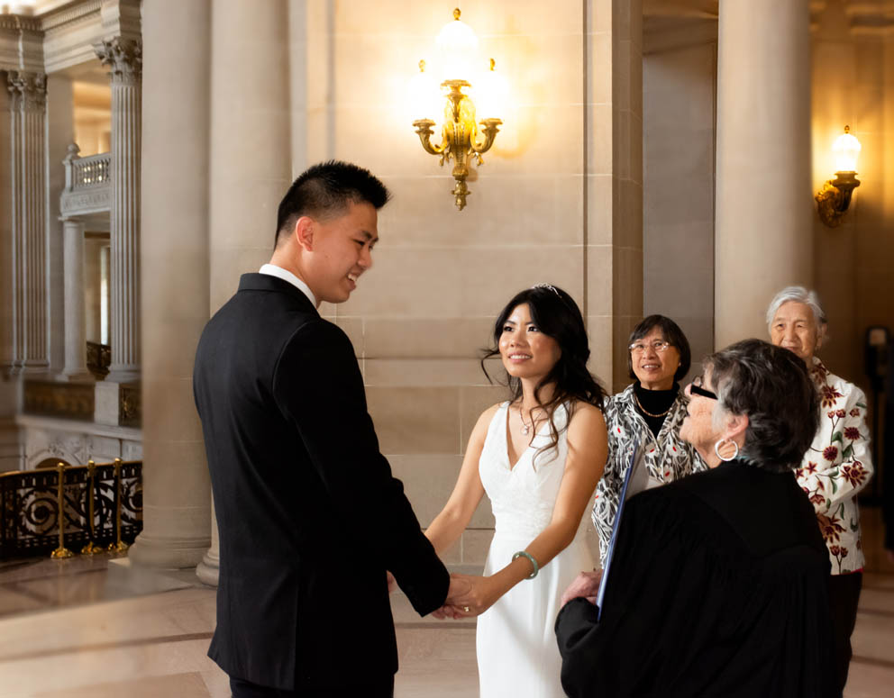 Photo using flash, Wedding Photo, SF City Hall