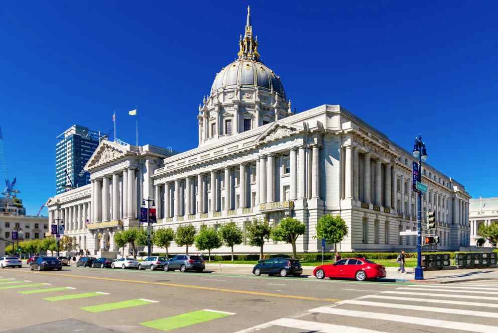 San Francisco City Hall, Daytime, Post Sreet