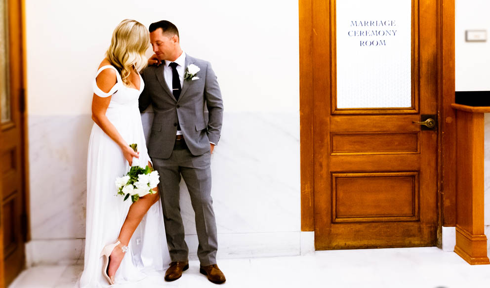 Bride and Groom, SF Wedding Clerk's Office